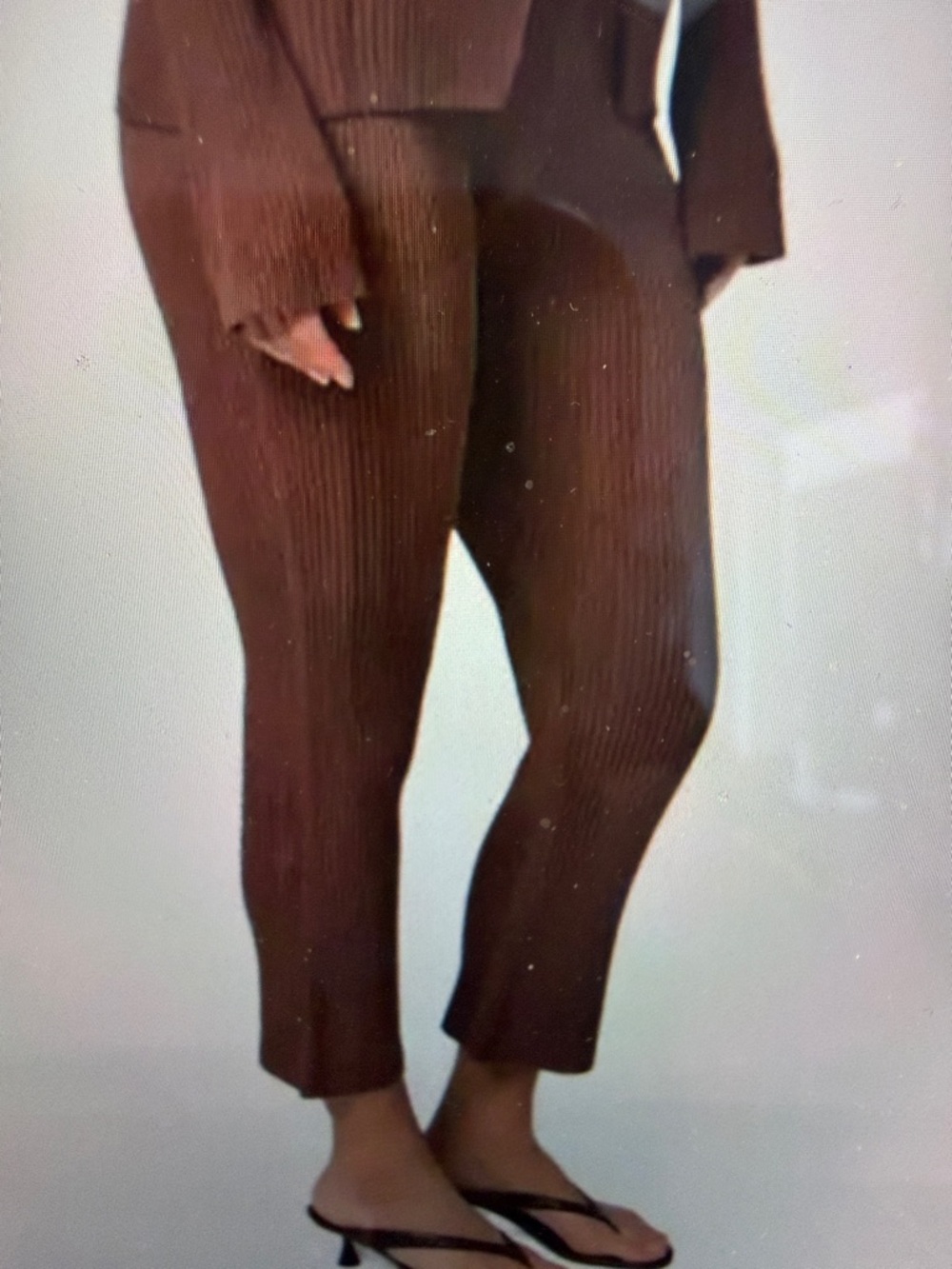 Apprais desi capri pants Ribbed Knit Brown Women's Pants clay small